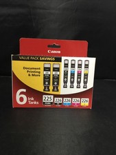 Authentic Canon PGI-225 Black & CLI-226 B/C/M/Y Ink Cartridges (6 Pack) NEW picture