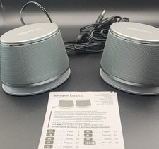 AmazonBasics USB-Powered Computer Speakers 2.0 Dynamic Sound Silver picture