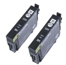 Genuine Epson 220 2Pk Black Ink WF2630 WF2660 XP420 WF2650 XP424 XP320  picture