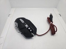MFTEK Gaming Mouse Wired USB Black Silver Tone Ergonomic 6 Buttons Adjustabl DPI picture