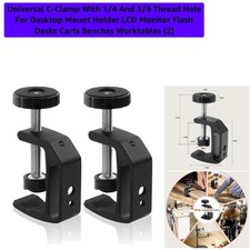 Non-Slip Universal C-Clamp Set with Multiple Mounting Options - Black, Classic picture