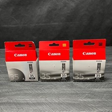Lot Of 3 Genuine Canon Pixma 35 Black Ink Printer Cartridge PGI-35 NEW In Box picture