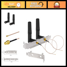 Mini PCIe WiFi Antenna 2.4GHz 5GHz + 8in RP-SMA Cable & Bracket for PC Desktop picture