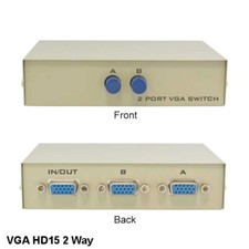 Kentek VGA HD15 2 Way Data Transfer Switch Box Button PC MAC Display Monitor picture