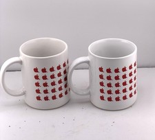 TWO Vintage Apple Computer Mug With Repeated Apple Logo picture
