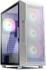Stylish i3 Neo White Mid-Tower Case with RGB Fans and Dust Filter Features picture