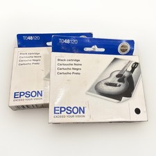 New Genuine Epson 48 Black Ink Cartridge Bag RX500 Exp. 10/2010 (Pack of Two ) picture