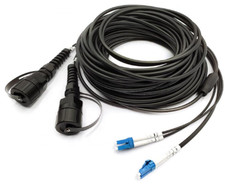 100M  2 Strand LC-LC SM Duplex Armored TPU Optical Patch Cord Waterproof Head-56 picture
