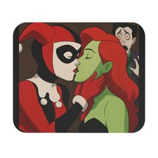 Harley Quinn and Poison Ivy Kiss Mouse Pad Comic Art The Animated Series Joker  picture
