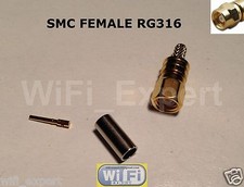 1 x SMC Female plug crimp for RG316 RG174 RG179 LMR100 Cable Straight Coonector picture