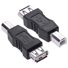 Herfair Female USB to Printer Adapter 2-Pack Male Female, Black picture