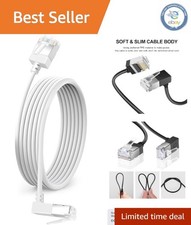 10ft Ultra Thin Downward Angle Cat 6 Ethernet Cable, Perfect for Home Networking picture