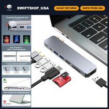 8-in-2 USB C Hub Adapter Dock for MacBook Pro/Air, HDMI 4K, Thunderbolt 3/4, USB picture