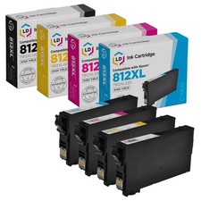 LD Replacement Ink Cartridge for Epson 812XL T812XL HY (B, C, M, Y, 4-Pack) picture