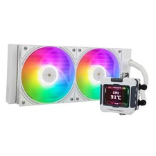 FW240 White ARGB Liquid CPU Cooler with LCD Screen picture