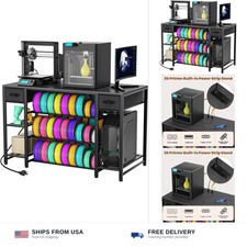 3D Printer Table with Storage, Heavy Duty Metal 3D Printer Stand with Filamen... picture