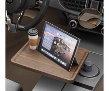 360° Rotating Wood Car Desk for Laptop & Food Cup Holder Tray Table picture