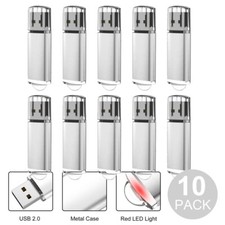 10 Pack USB 2.0 Flash Drive Metal Case Thumb Pen Drive Memory Stick 1/2/4/8/16GB picture
