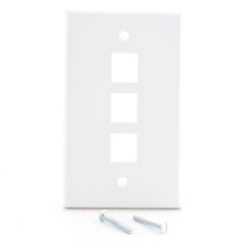 Leviton 40803-BW White 3-Port 1-Gang Quickport Wallplate Cover Plate Residential picture