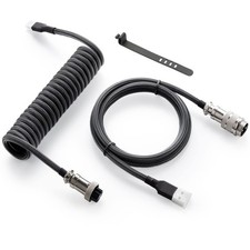 GUNMJO Pro Custom Coiled USB C Cable for Gaming Keyboard, 1,5 m, Black picture