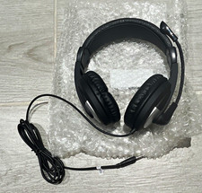 Wired Over-Ear Computer Headset Mic Adjustable Black/Silver picture