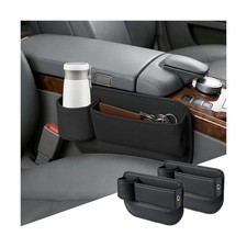 HAMOJUF 2PCS Car Seat Gap Filler Organizer, Leather Multi-Purpose Front Seat ... picture