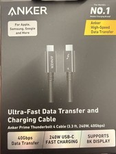 Anker Prime TB4 Cable 240W USB C to USB C Charging 3.3ft Thunderbolt 5-Certified picture