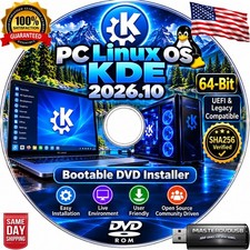 PC Linux OS KDE 2026.10 Bootable DVD Installer | UEFI & Legacy | SHA256 Verified picture