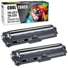 2 Pack Black TN221 Toner For Brother TN221BK HL-3170CDW MFC-9130CW MFC-9340CDW picture