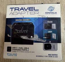 Tzumi 8481HD Dual USB and USB-C Travel Adapter picture