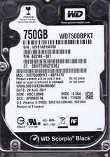 WD7500BPKT-60PK4T0 dcm: HBCTJBNB  WXB1A8 AUG 2011 750GB SATA 2.5 Western Digital picture