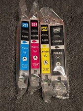 Canon Pixma Compatible Ink Cartridges C-251 C-250 Cyan Magenta Yellow Black picture