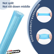 Blue Expandable Braided Cable Sleeve 1/4