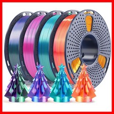Vibrant SUNLU Silk Dual Color PLA Filament Bundle - 250g x 4 for 3D Printing picture