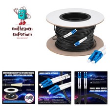 330ft 100 Meters Fiber Lc to Lc Outdoor Armored Fiber Optic Internet Cable 9/... picture