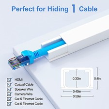 125 Inch Cable Concealer Yecaye CMC-03 white One-Cord Channel Raceway Kit picture