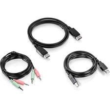 TRENDnet 6 Ft KVM Cable Kit DisplayPort USB Audio - Black TK-CP06 picture