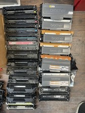 MIX LOT OF 80+ EMPTY INK & TONER CARTRIDGES REFIL REUSE HP BROTHER EPSON CANON picture