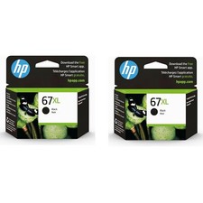 Twin Pack New Genuine HP 67XL 3YM57AA Black Ink Cartridge Exp 2/2026 picture