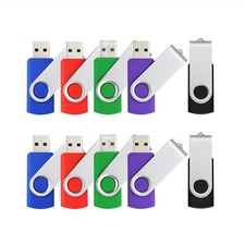 5 Pack Rotating Swivel USB 2.0 Mini Flash Drive 1GB-32GB Blank Data Memory Stick picture