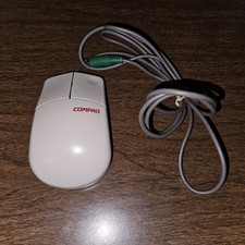 Vintage Gray Compaq M/N: MUS9JN 2-Button Mechanical Ball Wired Mouse Old School picture