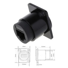 RJ45 Cat6 Socket D-Type Module Shielded Industrial Panel Mount Bulkhead Female picture