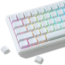 White Keycap Set Shine Through Japanese Style PBT Double Shot OEM Profile Keys picture