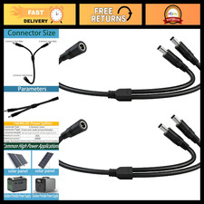 14AWG Heavy-Duty DC Power Splitter Cable 1.3FT 5.5mm x 2.1mm 1 Female to 2 Male picture
