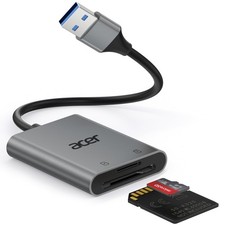 Acer SD Card Reader, USB A 3.0 to Micro Memory Aluminum Grey picture