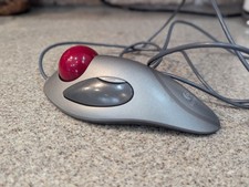 Logitech Ambidextrous Trackman Marble USB T-BC21 Mouse Trackball Tested Working picture