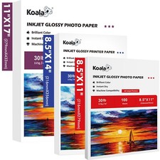Lot Koala Thin Inkjet Glossy Photo Printer Paper 30lb 8.5x11 /8.5x14 /11x17 115g picture