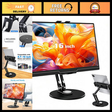360° Rotatable Aluminum Tablet Stand - Foldable Multi-Angle Holder for 4.7-16