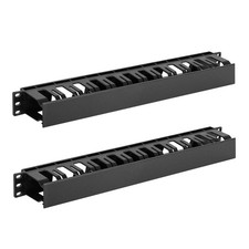 2 Pack 1U Server Rack Horizontal Cable Management with Cover,2.6“ Depth Plast... picture