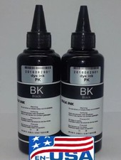 2 x 100ml Dye Black Ink Refill Bulk  for Epson Compatible Cartridge Ciss ET 4700 picture